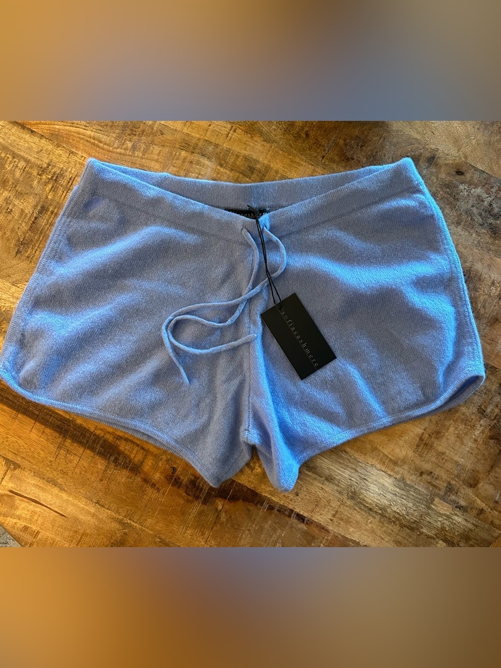 SofiaCashmere Blue Drawstring Shorts Size Small